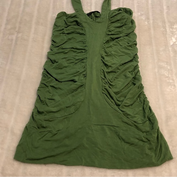 BOGO Free🦋 Long Luxury Green Ruched Halter Style Tank Top - Picture 3 of 11